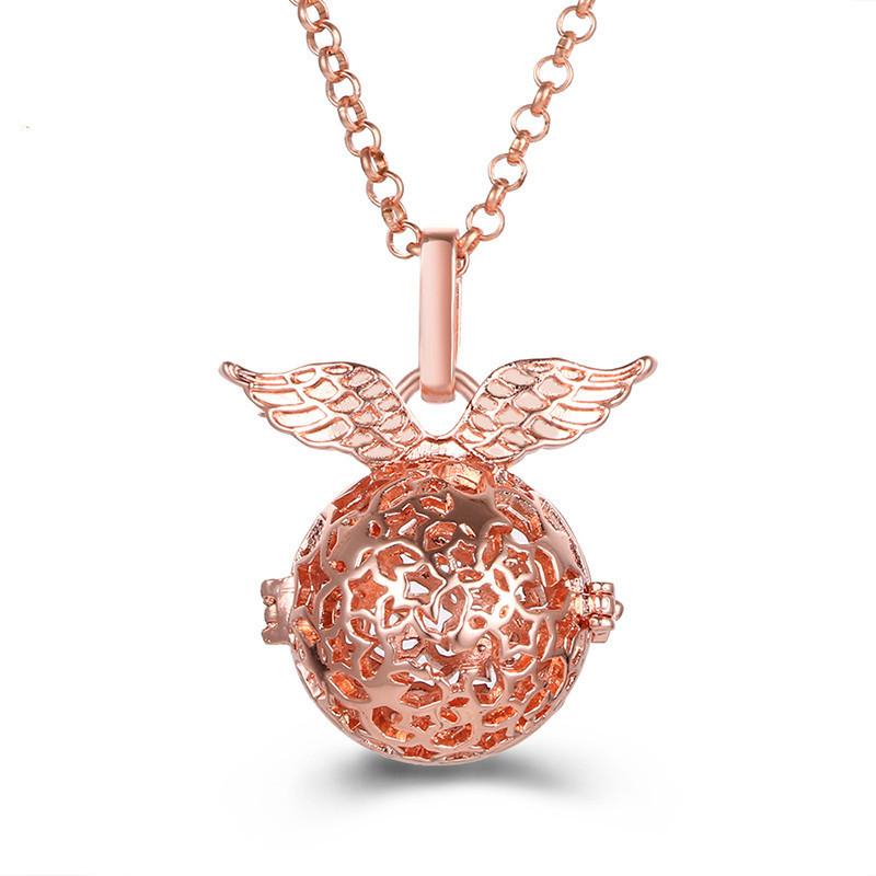 Popular Multi Styles Hollow Vintage Necklace Jewelry Music Ball Pregnancy Bell Necklace Aroma Essential Oil Locket Pendant
