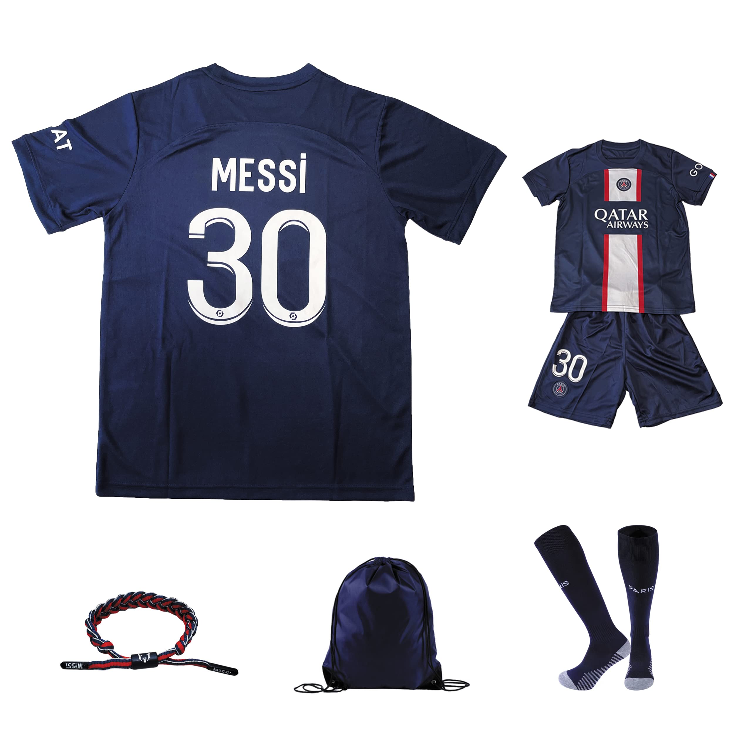 

Футбольная форма 22-23 PSG Paris Saint-Germain Messi детская взрослая форма номер тренировочная одежда дышащая быстросохнущая настоящая юниорская реплика майка (S)