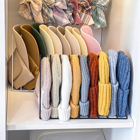 Hat Storage Rack Baseball Cap Organizer Multiple Compartments Durable Construction Space-Saving Universal Hat Stand
