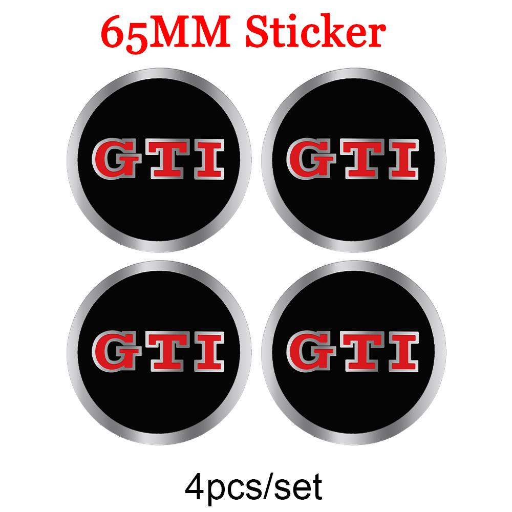 BFPQY1 4Pcs For Volkswagen VW R Golf Tiguan Jetta GTI Bora ID.3 Polo Passat Rline 56/65/66mm Car Wheel Center Cover Stickers Hub Cap