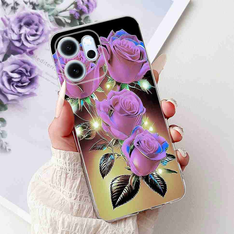 Für Oppo Reno14 F 5G CPH27436.57" Hülle Bunte Schmetterlingsblumen TPU Weiche Silikonhülle Für Oppo Reno 14 F RENO14F Handyhüllen