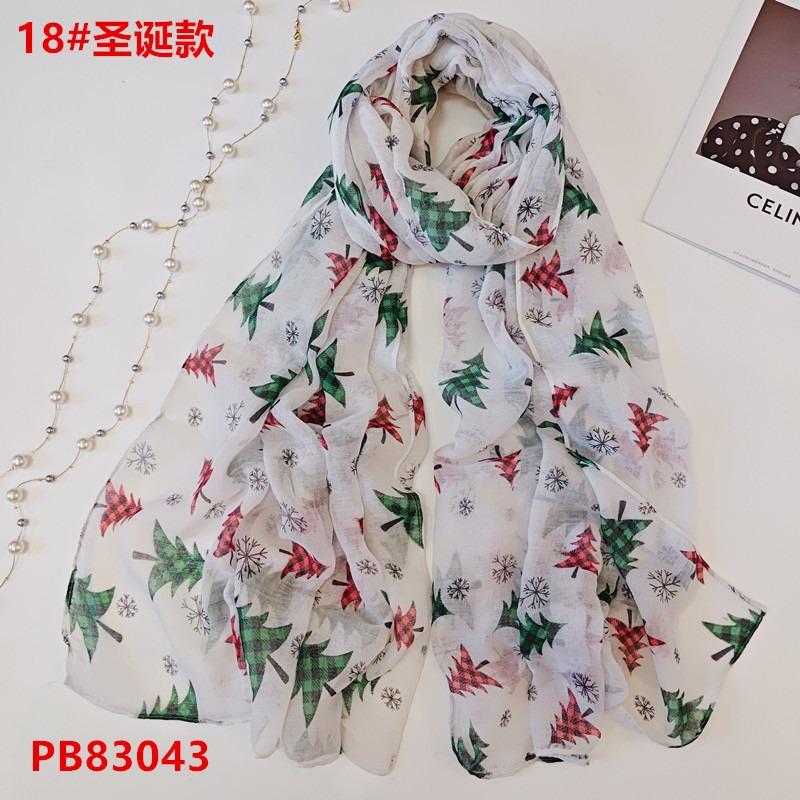 Christmas red and green snowman print Bali yarn scarf medium and long sunscreen beach towel pattern scarf