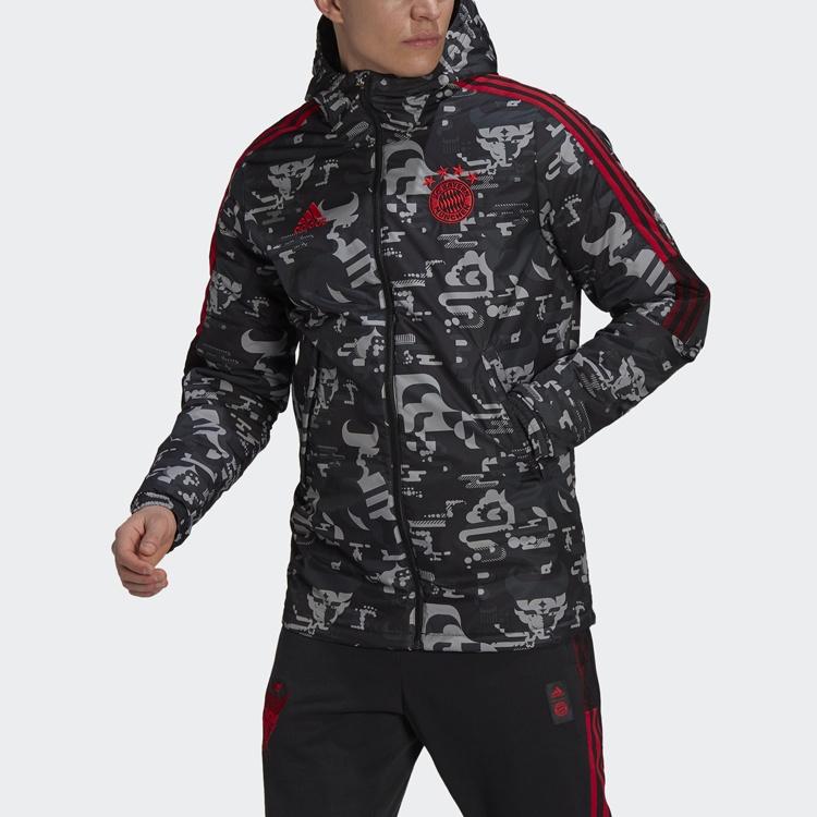 adidas Jachetă Puf FC Bayern Bărbați Negru GK8626