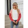Autumn Winter Women Pullover Long Sleeves Knitwear Clothing Casual Round Neck Patchwork Loose Fitting Pullovers Plus Size Top for Women