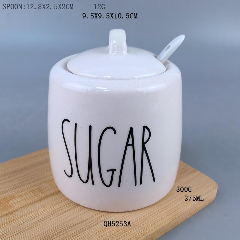 Керамический набор из трех предметов для специй, Кухонные принадлежности, Коробка для специй, Бытовой набор-комбинация для соли и специй Ceramic sugar bowl