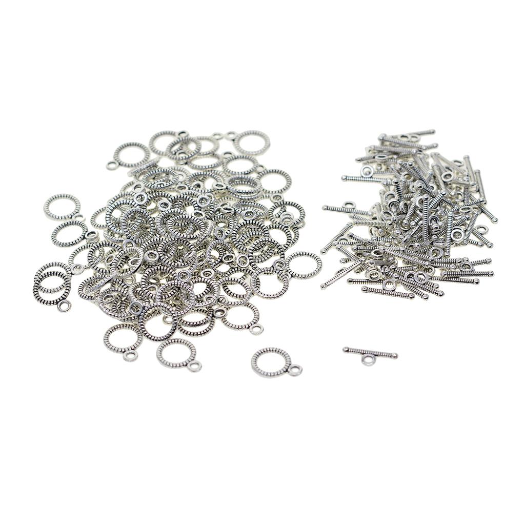 100X OT Toggle Clasp Hook Silver Jewelry Making Necklace Bracelet DIY