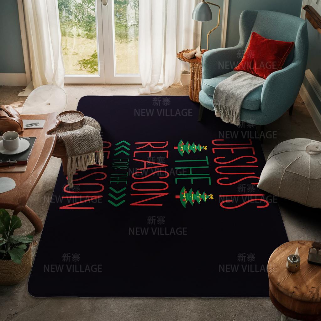 House Entrance Carpet Home Door Mat Living Room Bath Foot Bathroom Non-slip Water Absorption Rugs Bath Merry Christmas Winter