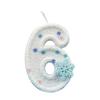 Winter Snowflake Themed Birthday Number Candle with Glittering Sequins For Parties Cakes And Special Occasion Decoration