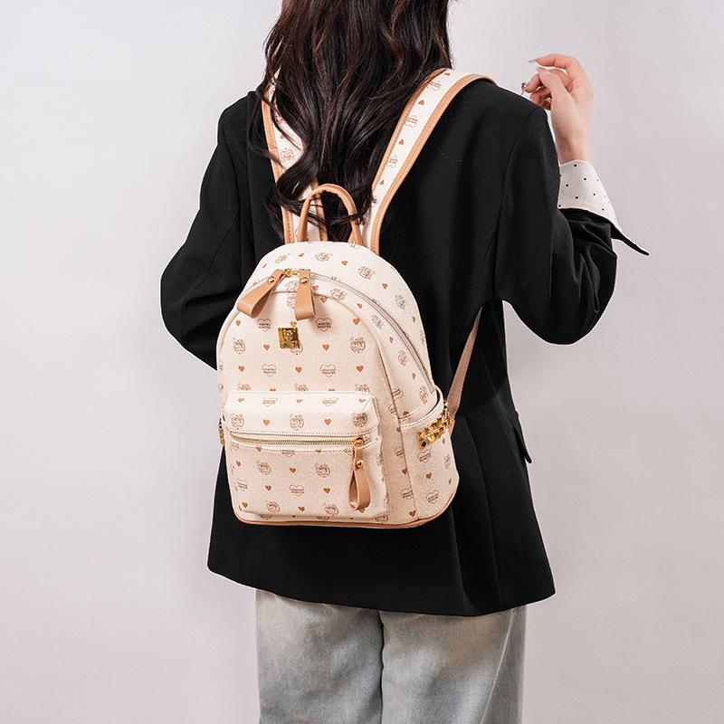 Womens  New Korean Style Retro Printed Backpack, Large Capacity Leisure Fashi Travel School Bag, Trendy Womens Bag