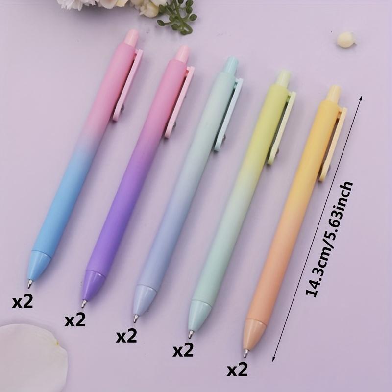 12pcs Set of Macaron Gradient Ballpoint Pens, Stylish and Fun Pens, Office Stationery Pens