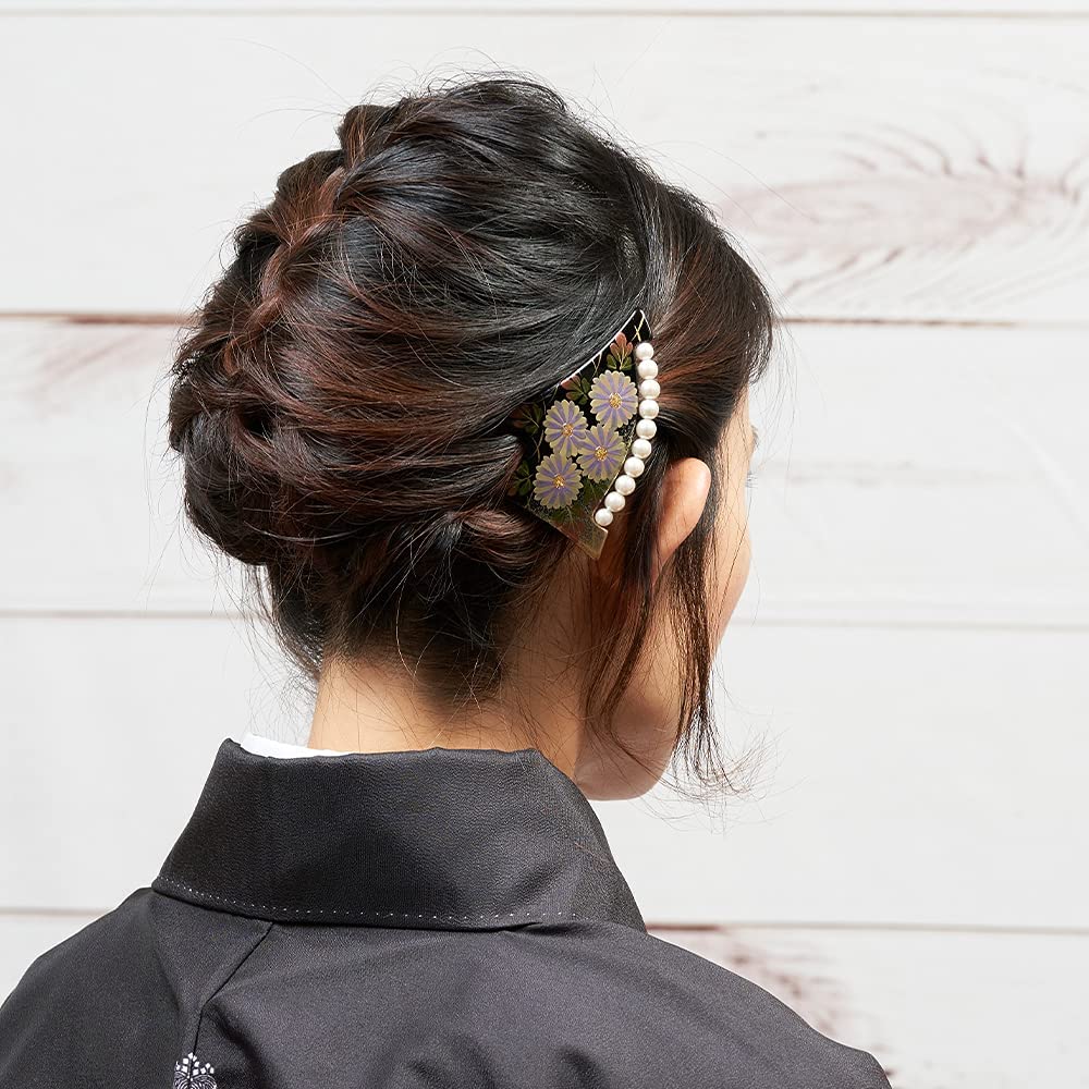 Watmosphere Style 8w502 Maki-e Kanzashi Hair Ornament with Pearl Details