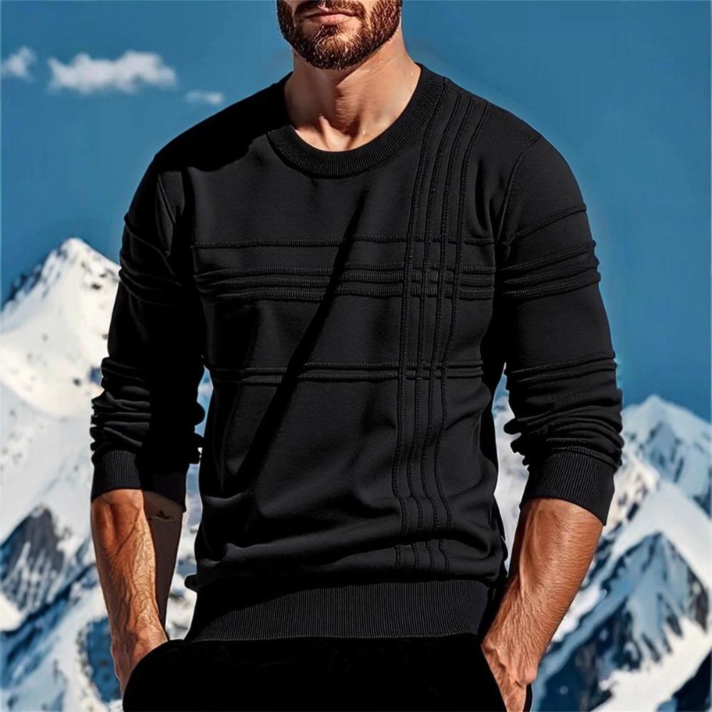 Long-sleeved Round-neck Pullover for Men In Autumn and Winter, Warm and Comfortable Solid-color Men's Sweater