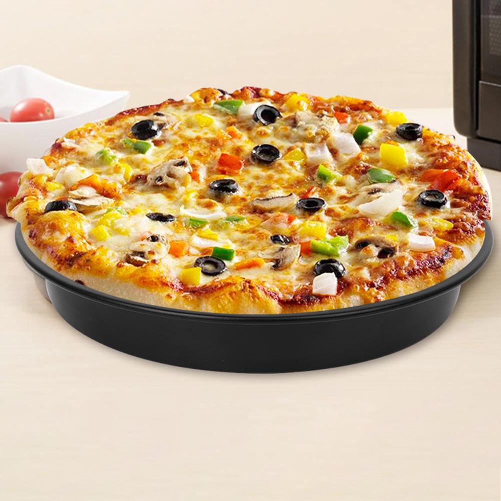 Carbon Steel Microwave Oven Non-Stick Round Shape 12 Inch Chip Tray Dish Cook Tray Non-Stick Coating G Non-Stick