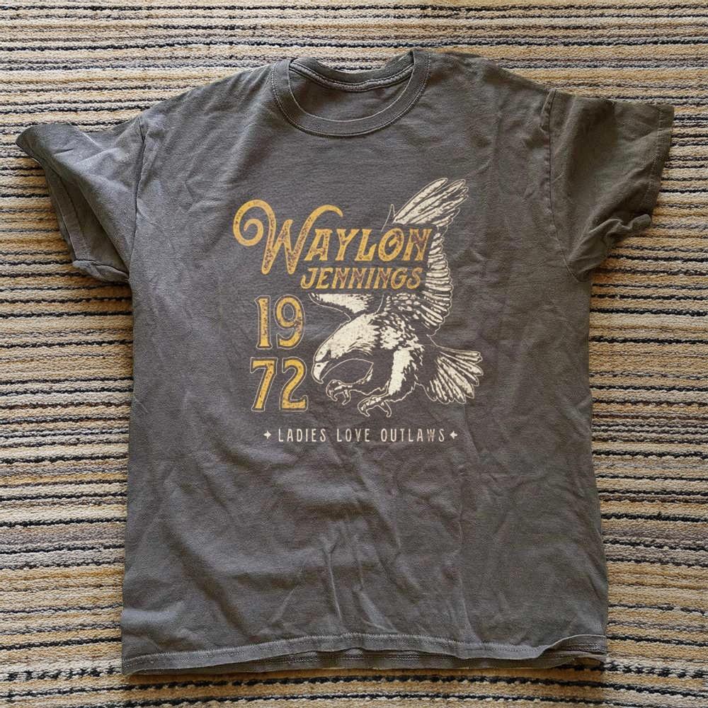 HOT! Waylon Jennings Tour 1972 Rare Charcoal Unisex T-shirt XXL