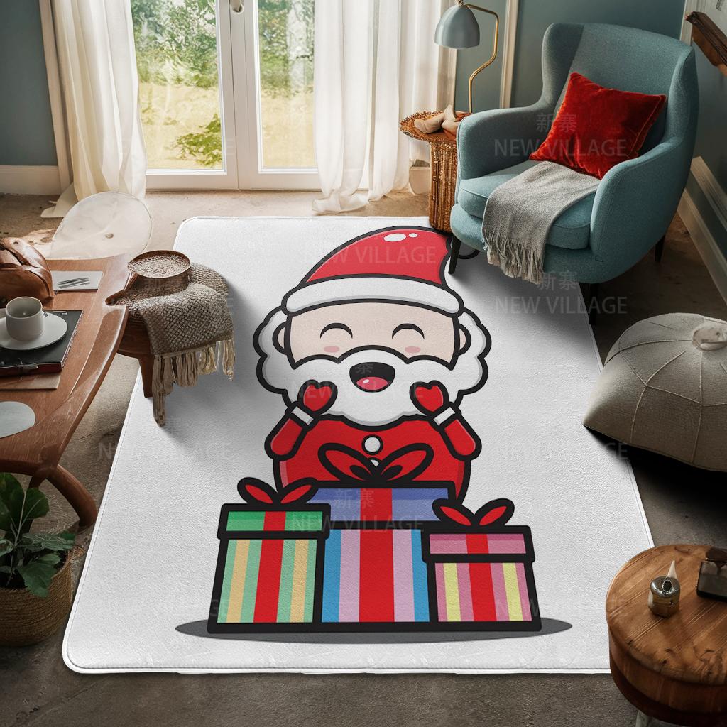 House Entrance Carpet Home Door Mat Living Room Bath Foot Bathroom Non-slip Water Absorption Rugs Bath Merry Christmas Winter