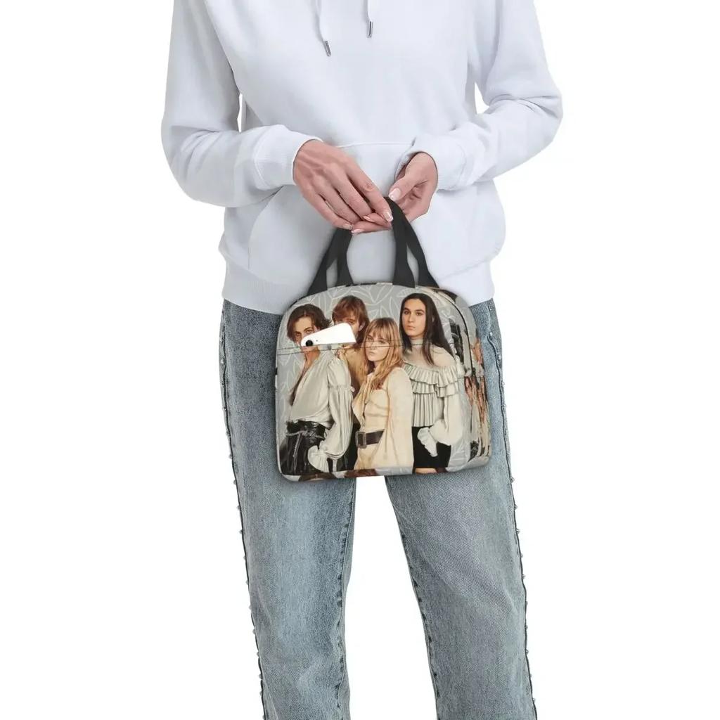 Maneskin Band Rock Musical Insulated Lunch Bag for Women Office Cooler Thermal Food Box Tote Portable Lunch Boxes Container