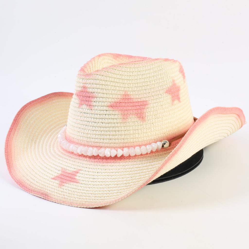 Popular Western Cowboy Straw Hat Men's and Women's Fashion Shade Straw Hat Classic Outdoor Western Cowboy Hat
