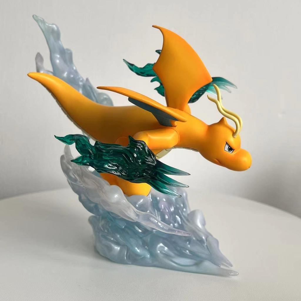 Cute Pokeman Anime Figure 17cm Dragonite Figure Scene PVC Statue Model Collection Desktop Children Birthday Toy Gifts