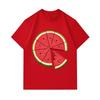 Men's 100% Cotton Crew Neck Short Sleeve T-Shirt, Creative Watermelon Slice Pizza Pattern Casual Summer Breathable Comfortable Loose Fit Tee for Daily