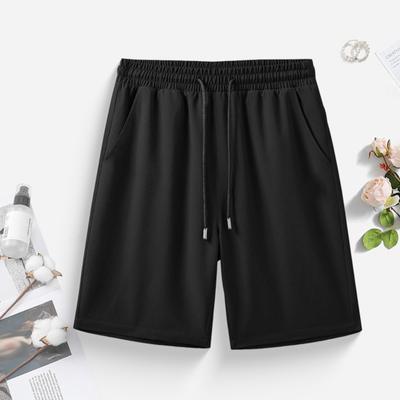 Men Casual Shorts Solid Color Regular Fit Shorts with Reinforced Pockets Running Work Outdoor Sports Shorts