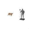 Brass Animal Knight Statue Figurine Creative Collectable Feng Shui Decor Antique Ornament for Cafe