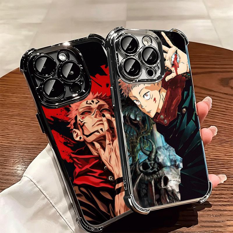 Anime Itadori Yuji JUJUSU Soft Phone Case For iPhone 15 16 17 Air 14 Pro Max 16E Plus 13 12 Mini Plating Anti-Fall Fundas