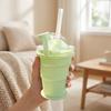 Leak-proof Silicone Ice Ball Cup Built-in Straw Food-Grade Ice Mold Drink Cup BPA-free Easy Release Ice Sphere Maker Cup Commute