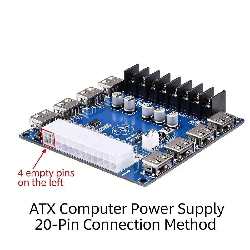 Universal Computer Power Supply Unit 8 USB Charging Specks Practical Computer Power Extension Board for DIY Applications