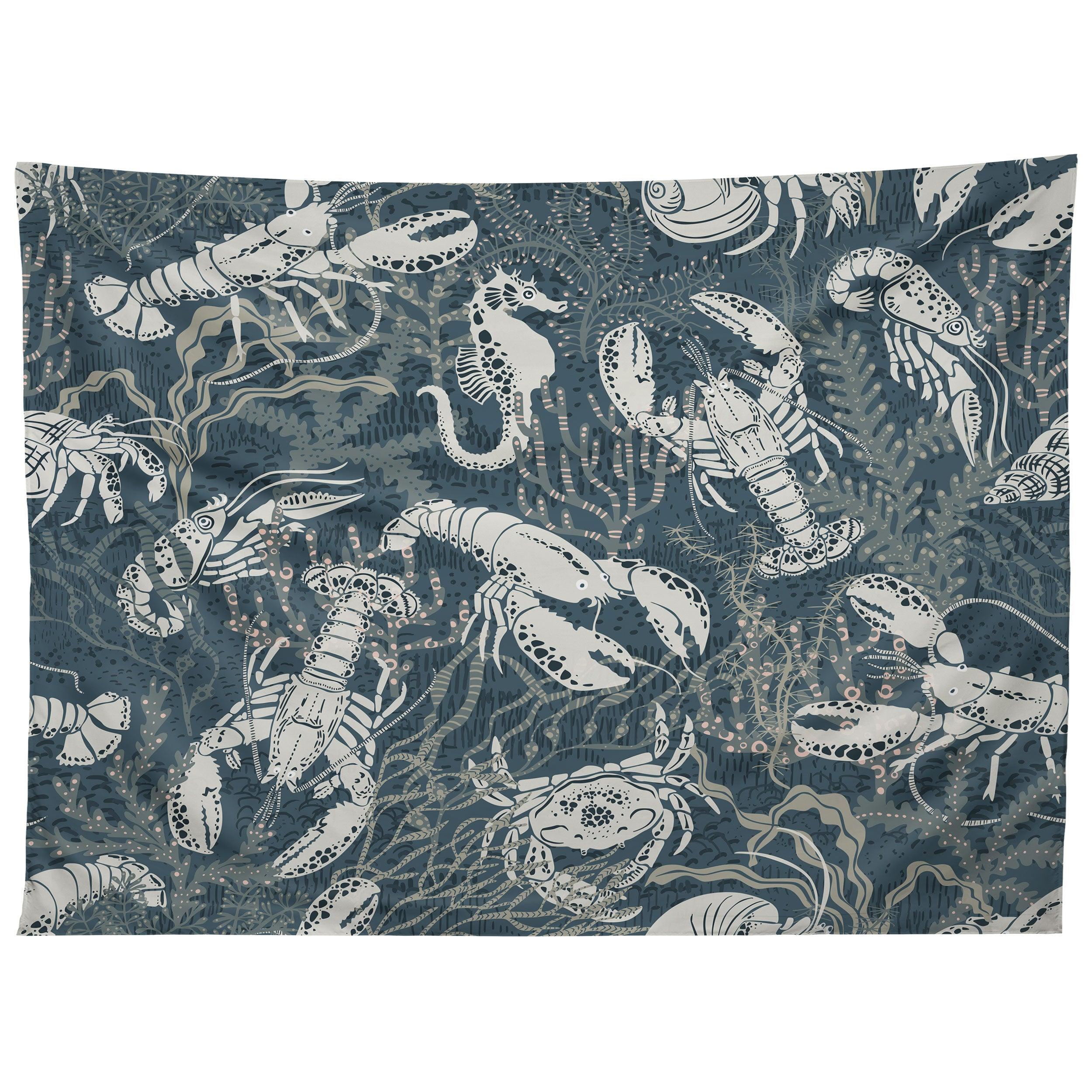 LOBSTER AND FRIENDS tapestry 75x100