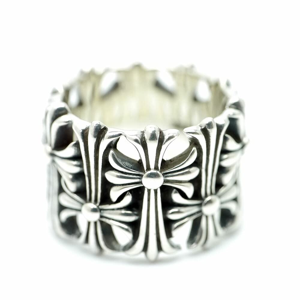 

Кольцо SE Floral Flare Cross Inverted Cross Ring 925 Silver Smoked [Silver One] для мужчин, лето/зима [Нет. 19]