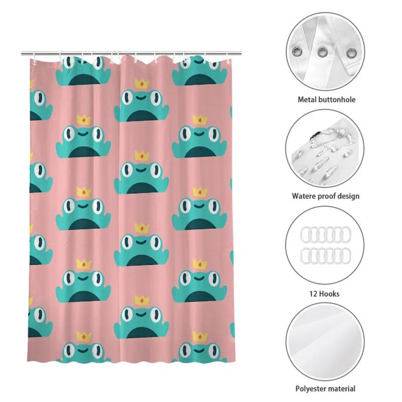 B-Froggio Koupelnové sprchové závěsy Žába Milovník domácích mazlíčků Vodotěsný Dělicí závěs Vtipné doplňky bytové dekorace&5