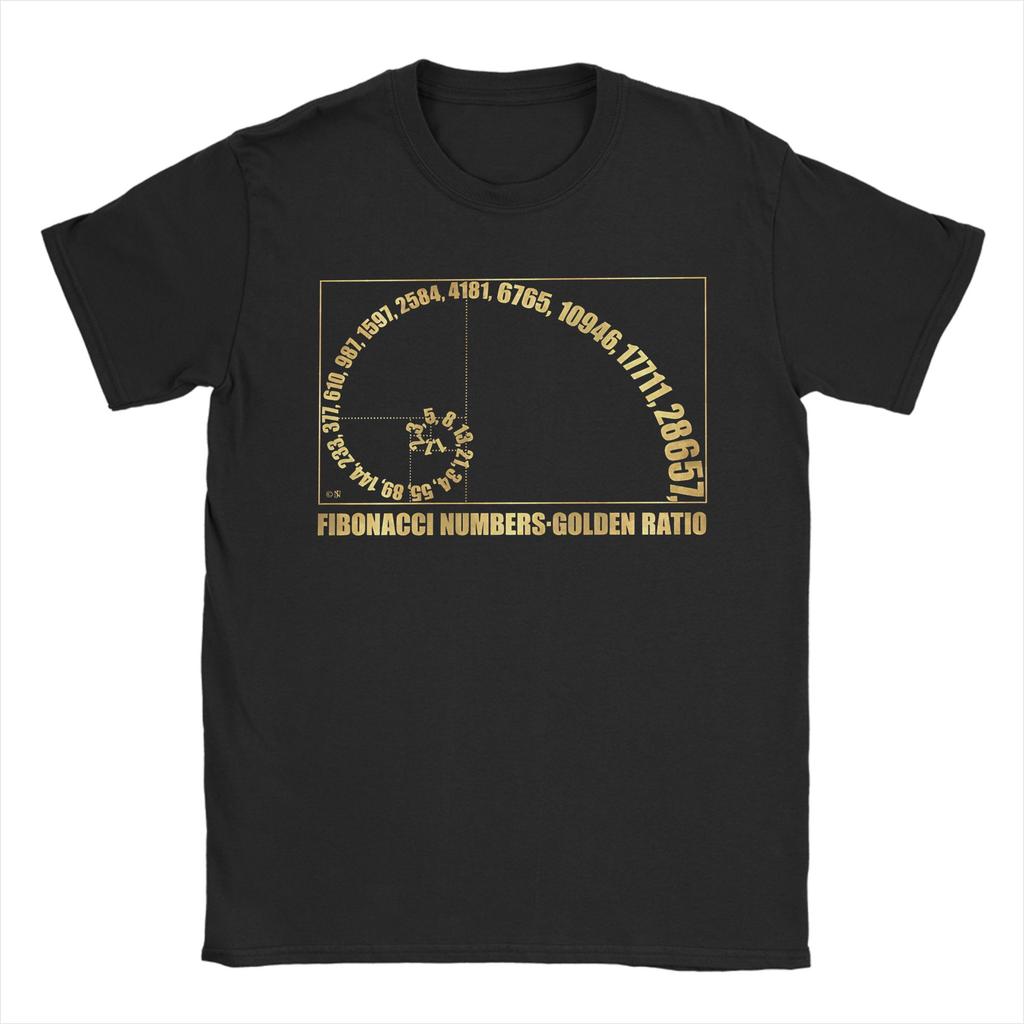 Unisex Unisex Tshirts Fibonacci Golden Ratio Vintage Cotton Tees Short Sleeve Geek Math T Shirts Crewneck Tops Printing