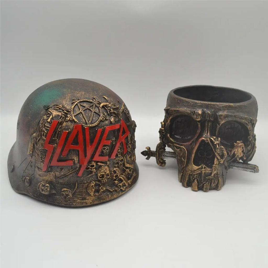 Creative Resin Skull Statue Storage Box home Desktop ornament Handicrafts Figurine Decor Storage Box Helmet Home Decoration Gift