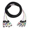 Uxcell 1pc 4-Channel XLR Snake Cable, 4 Colors, XLR Male-Female Microphone Cable, 4-Way Microphone Patch Cord, Balanced Connection, for Stage,