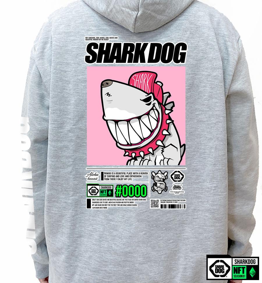 Shark-Dog-Hoody-249 Shark Dog Surfing Hawaii Nft Character Graphic Hoodie