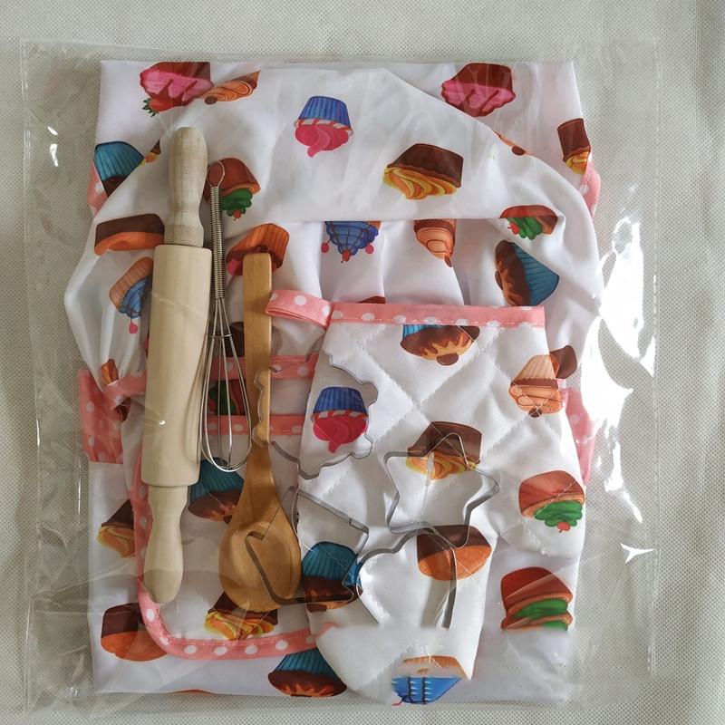 Spielzeug für Mädchen Kuchenschürze Rollenspiel Küche Kochspielzeug Kinder Kinder Backen Kochmütze Kochkostüm Rollenspiel Backsets