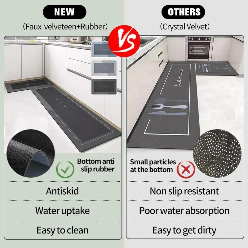 American Retro Kitchen Floor Mat Diatomaceous Mud Absorbent Wipe Bathroom Non-Slip Waterproof Carpet Home Decoration