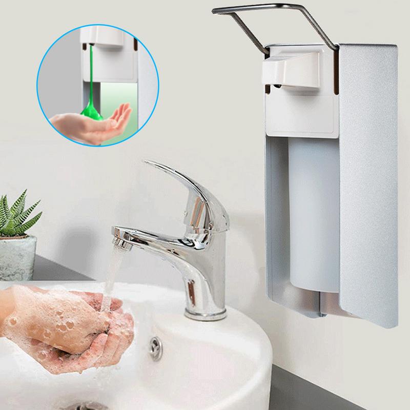 Wall Mount Liquid Dispenser Elbow Press Hand Washing Liquid Dispenser Hand Cleaning Liquid Pump Bottle For Household Use