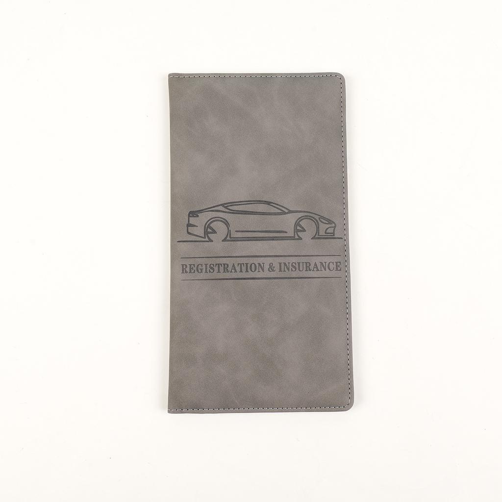 Cartera tarjetero para hombre con clip multifuncional para tarjetas de registro del coche, licencia de conducir y seguro del vehículo