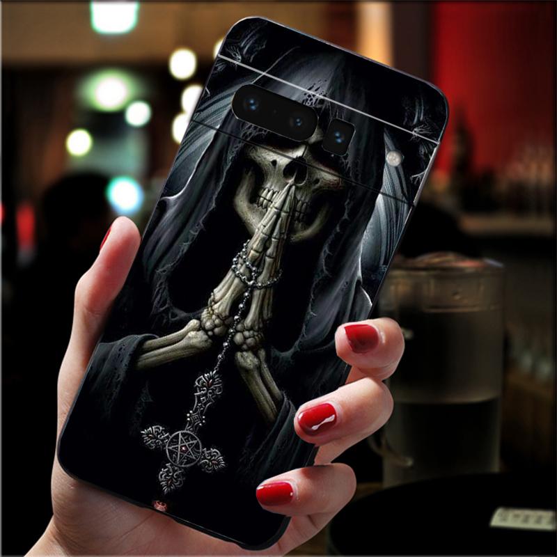 Handyhülle Für Google Pixel 10 9 Pro XL 9A 8 7 6 Pro Pixel 8A 7A 6A Pixel 8 7 6 5 Sensenmann Totenkopf Skelett