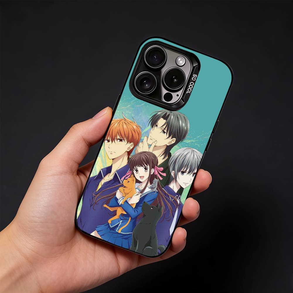Anime Fruits B-Basket Handyhülle Für iPhone17, 16,15,14,13,12 Pro Max Schwarz Candy Matt Stoßfeste Hülle