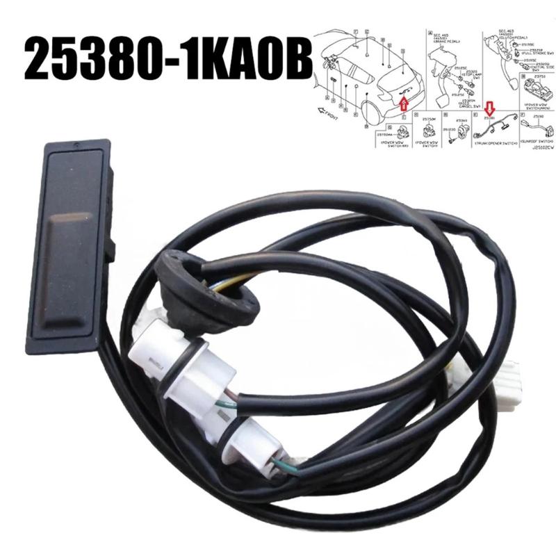 Rear Tunk Lid Boot Release Handle Switch for 2011-2015 25380-1KA0B Replacement Tailgate Lock Boot Opening Button
