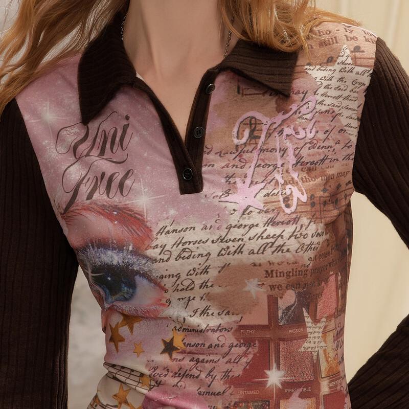 UNIFREE Women's Maillard Retro Long Sleeve T-Shirt