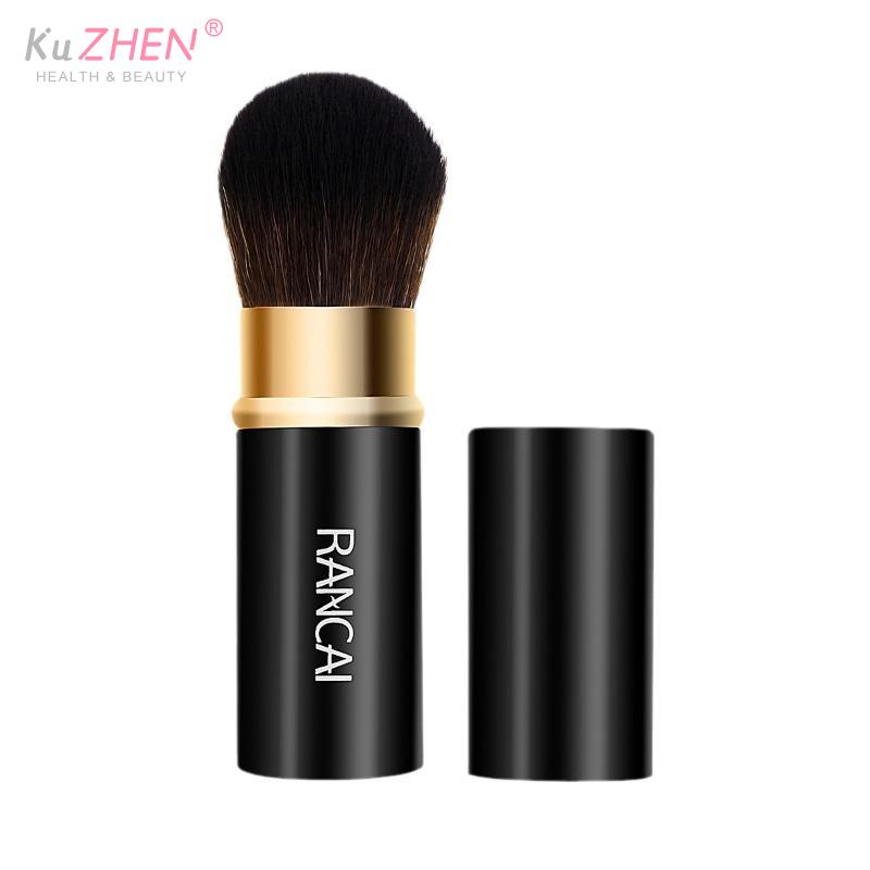 Retractable Cosmetic Brush Portable Face Powder Blusher Foundation Blush Highlight Brush Fiber Hair Handle Brush Female