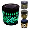 Solar Lights Outdoor Decorative Solar Powered Garden Lights with Intelligent Sensor Waterproof Metal Hollow Pattern Deck Step Wall Lights