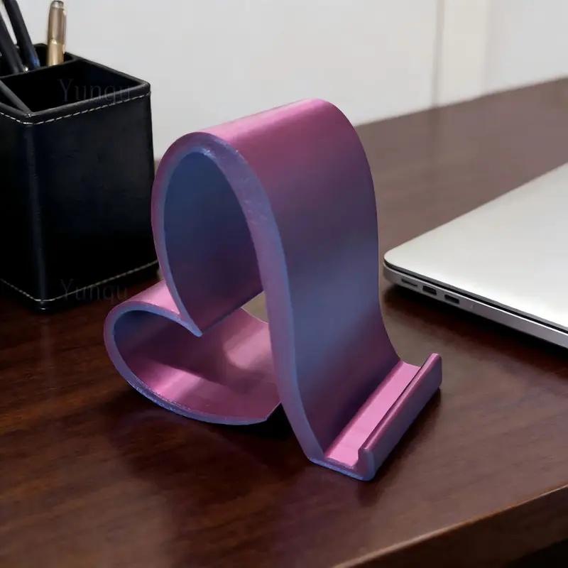 Creative 3D Printed Heart-shaped Universal Mobile Phone Stand Home Office Desktop Ornament Birthday Valentine's Day Gift