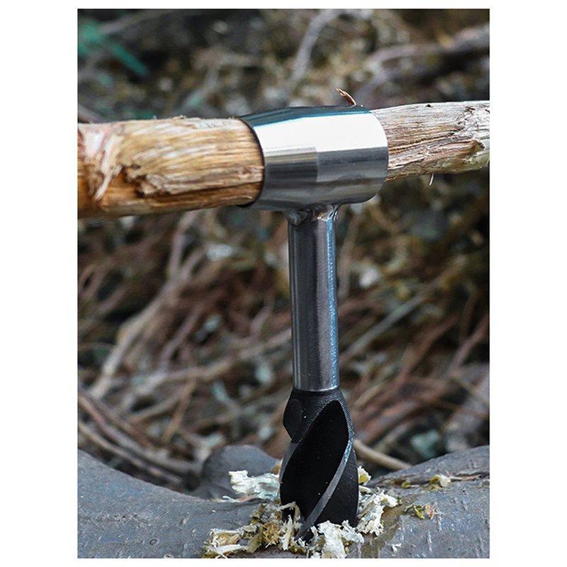 ABBP-Enhanced Tools 10'' Hand Auger Wood Drill, Settlers Wrench For Efficient Drilling Outdoor Survival Gear
