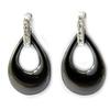 Les Trésors De Lily [L6686] - Silberohrringe 'Sissi' aus schwarzem Silber (Keramik) rhodiniert - 16x10 mm