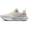 Tênis feminino React Infinity Run Flyknit 3 Oatmeal Creme Branco Oxigênio-Roxo DZ3016-101