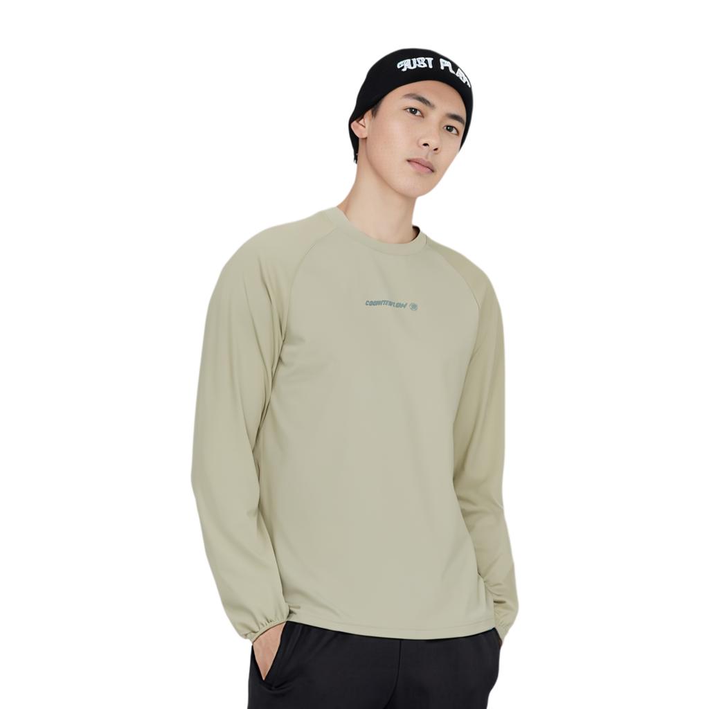 Li Ning CF Series Round Neck Loose Quick-Dry Knitted Long Sleeve T-Shirt Men Tops Lime ATLU155-1